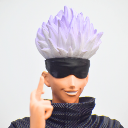 Jujutsu Kaisen Satoru Gojo Figure with LED Rock Base – Blindfold & Glasses Interchangeable Heads