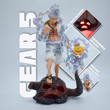 Gear 5 Luffy – 38cm Premium Anime Figure with LED Skull Base