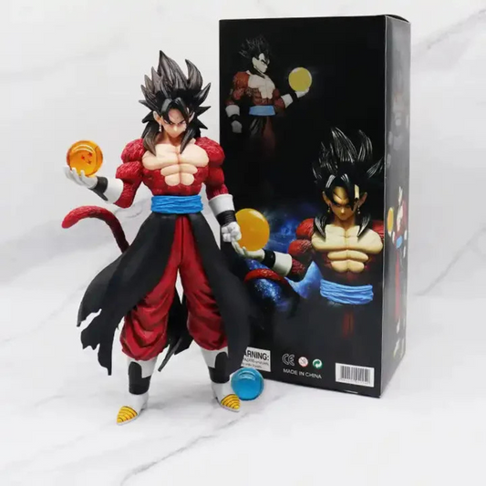 Super Saiyan 4 Goku collectible figure holding Dragon Ball