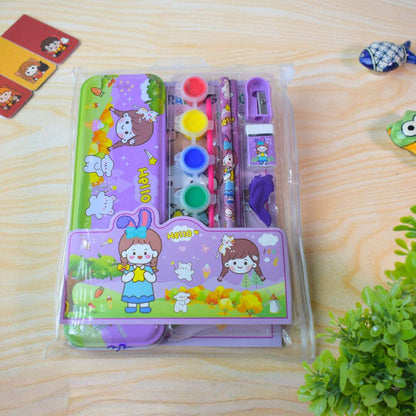 Art & Stationery Kit with Colors – Zip Pouch Set (Cute Girl, Space Travel & Cute Bunny Themes)
