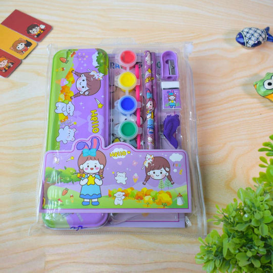 Art & Stationery Kit with Colors – Zip Pouch Set (Cute Girl, Space Travel & Cute Bunny Themes)