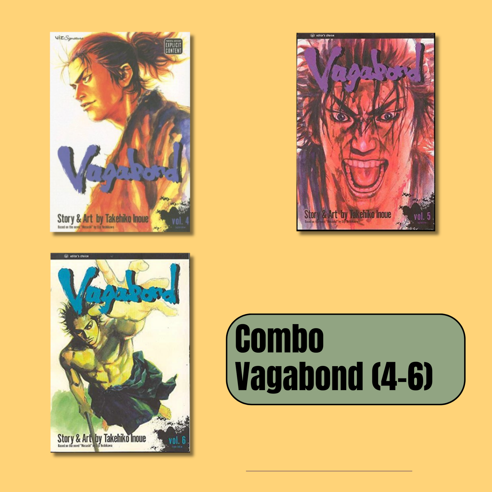 VAGABOND Vol. 1-3 [Latest Edition] Manga Combo Set (Paperback