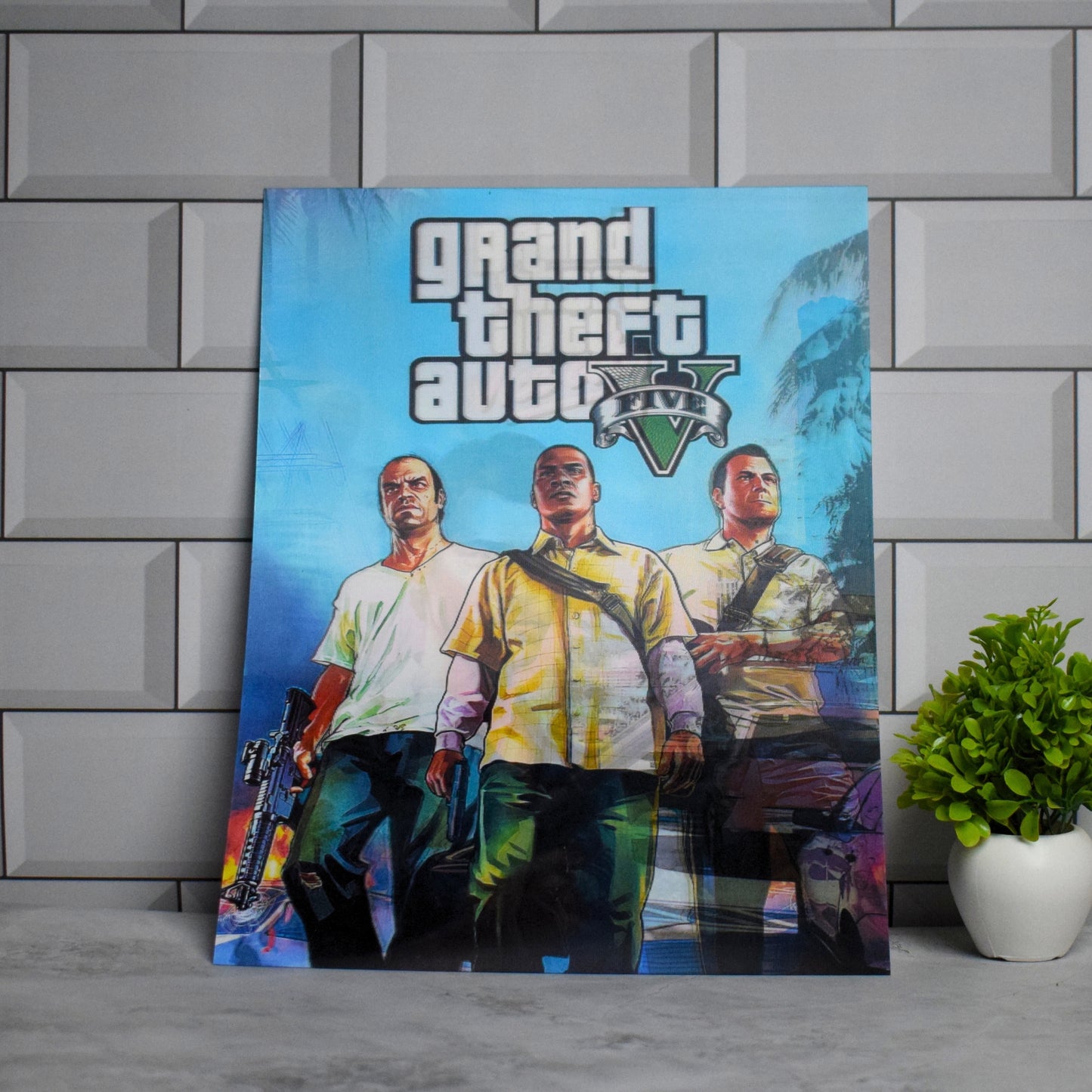 GTA V Trio Character Artwork – 3D Lenticular A3 Poster