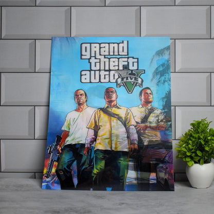 GTA V Trio Character Artwork – 3D Lenticular A3 Poster