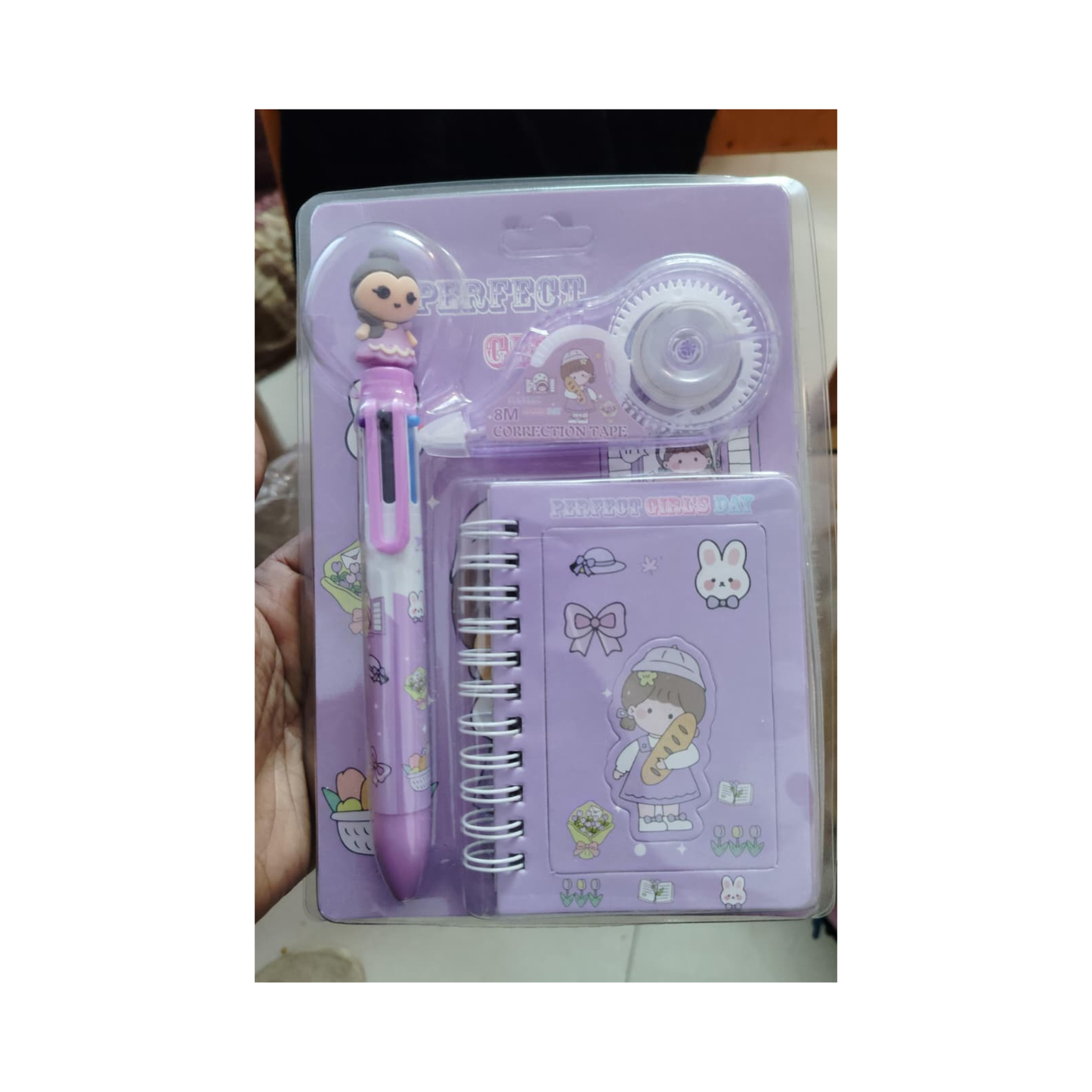 Perfect Girls Day Stationery Gift Set – Notebook, Pen & Correction Tape