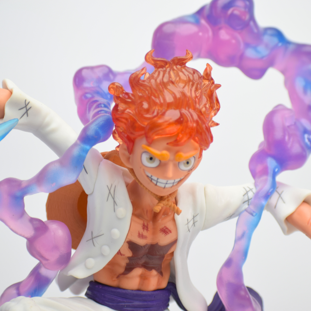 One Piece Luffy Gear 5 Figure – Lightning Strike Diorama with GEAR 5 Nameplate Base