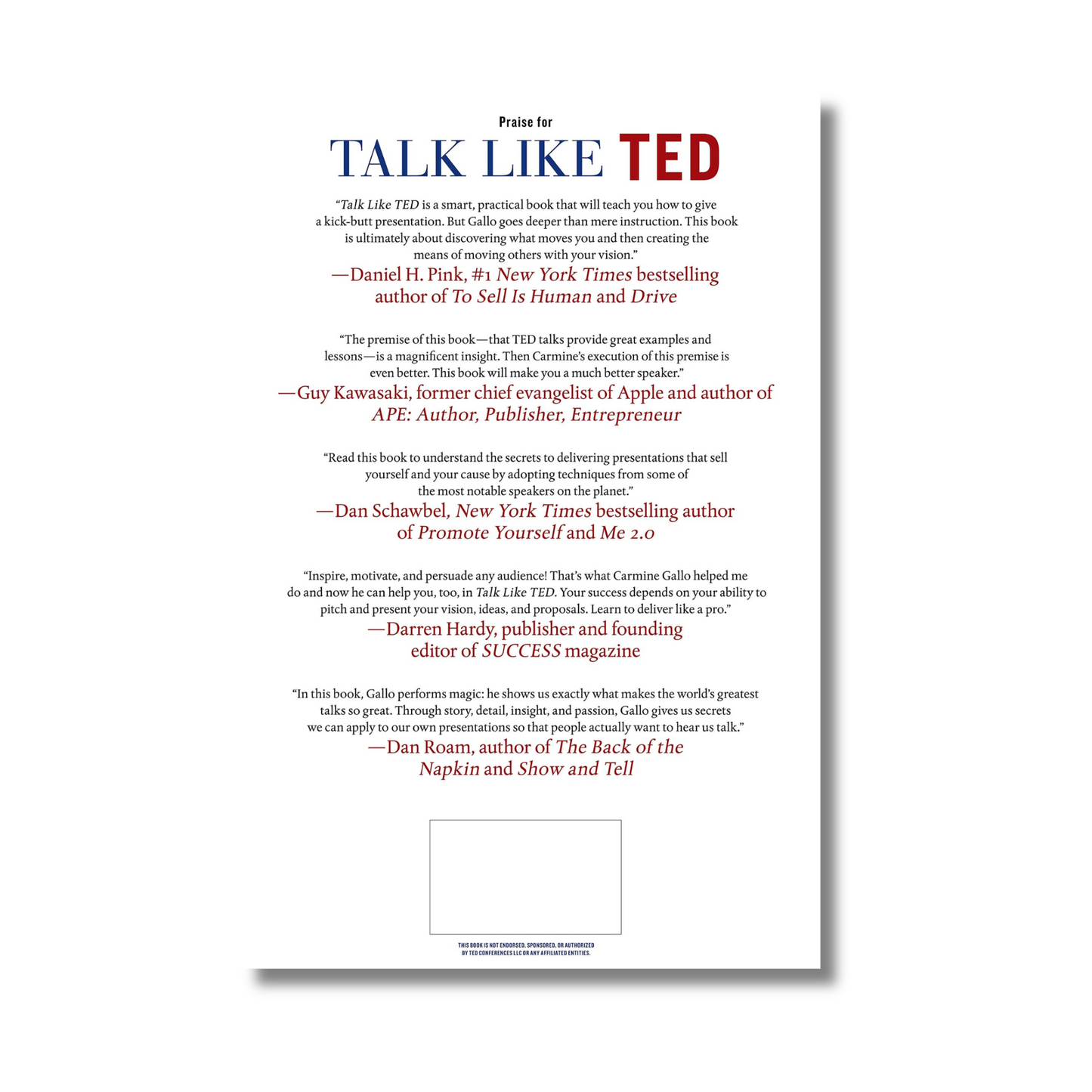 Talk Like TED: The 9 Public Speaking Secrets of the World's Top Minds, (Paperback)