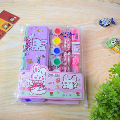 Art & Stationery Kit with Colors – Zip Pouch Set (Cute Girl, Space Travel & Cute Bunny Themes)