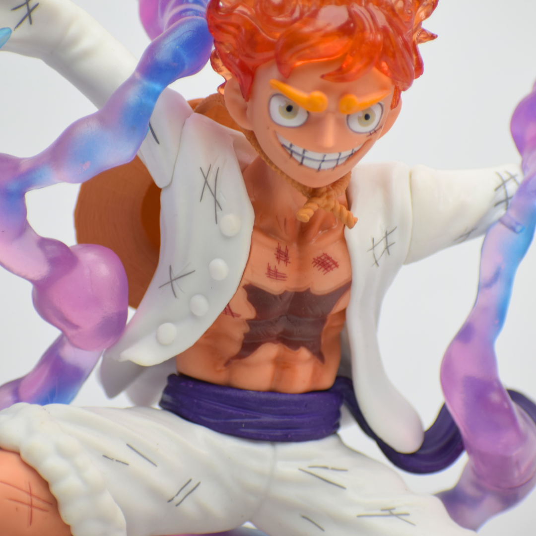 One Piece Luffy Gear 5 Figure – Lightning Strike Diorama with GEAR 5 Nameplate Base