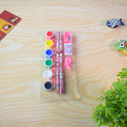Art & Stationery Kit with Colors – Zip Pouch Set (Cute Girl, Space Travel & Cute Bunny Themes)