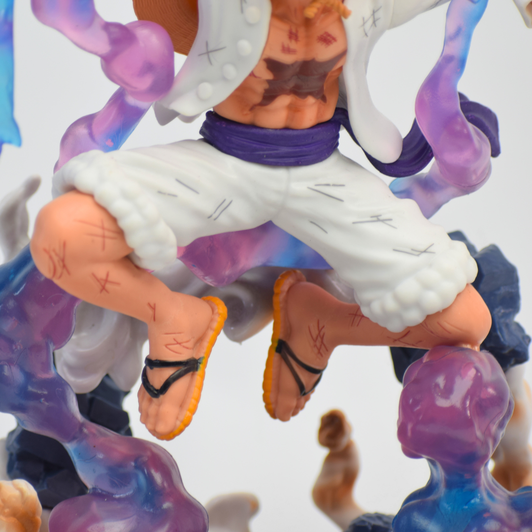 One Piece Luffy Gear 5 Figure – Lightning Strike Diorama with GEAR 5 Nameplate Base