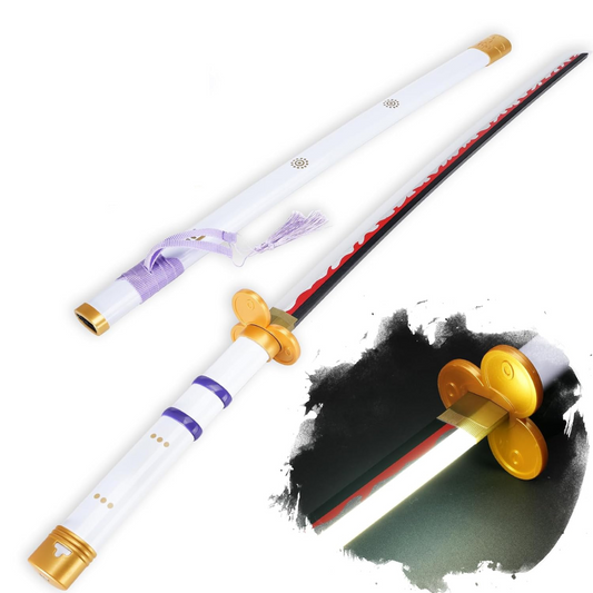 One Piece: Rorono Zoro Yama Enma White Cosplay Replica Led Katana - 40 inches Rechargeable