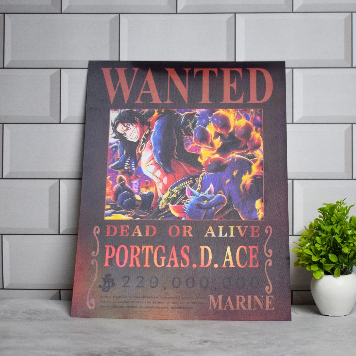 Portgas D. Ace Wanted Poster Artwork – 3D Lenticular A3 Poster