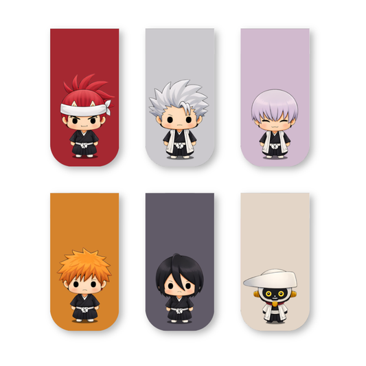 Bleach Magnetic Bookmarks – Set of 6 | Chibi Ichigo, Rukia, Toshiro, Renji & More