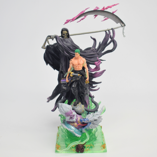 One Piece Roronoa Zoro King of Hell Figure – Grim Reaper Diorama Statue with Kaido Base