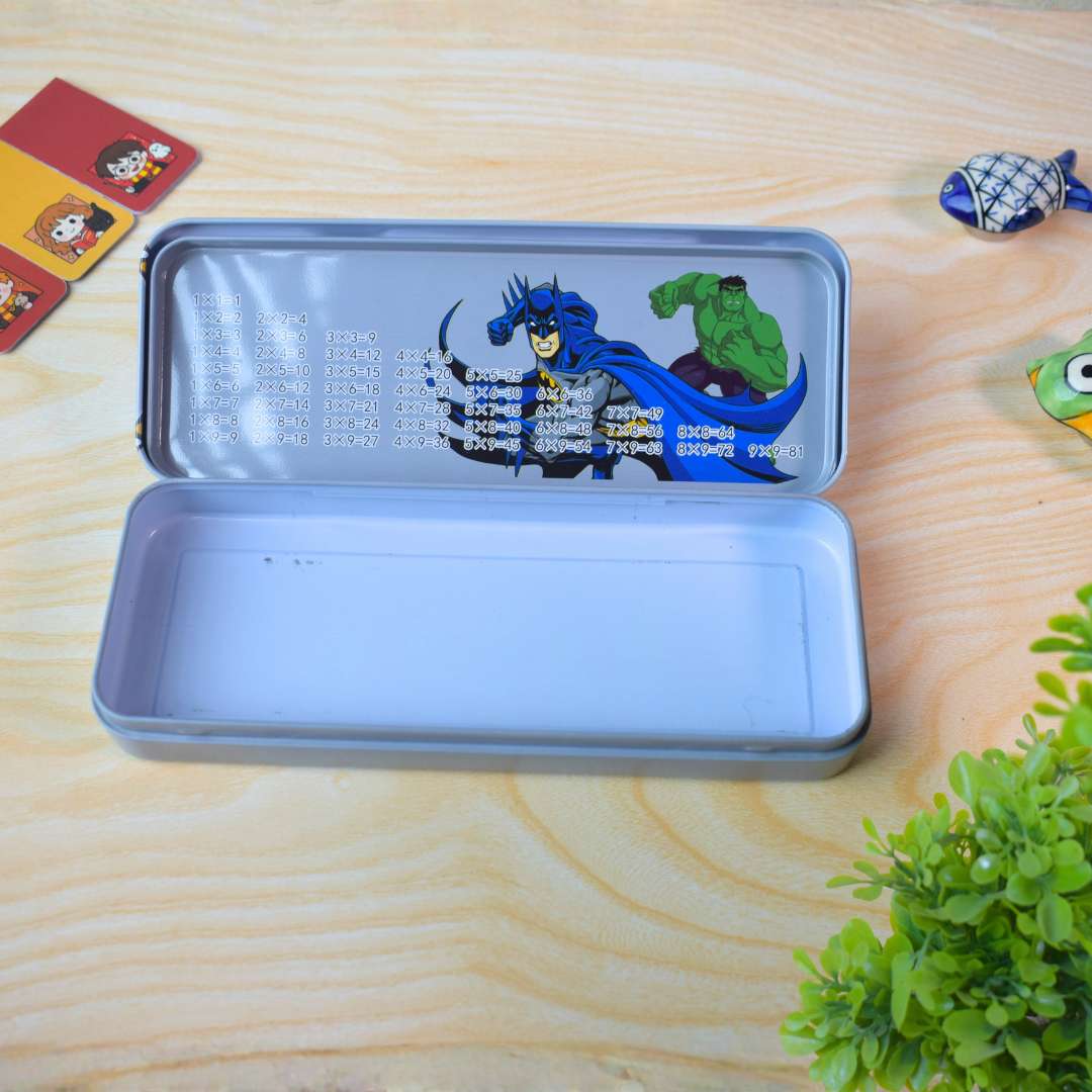 Superhero Race Car Theme Multi-Compartment Pencil Box for Kids