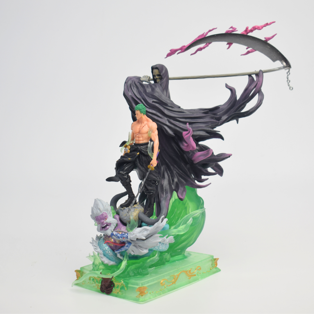 One Piece Roronoa Zoro King of Hell Figure – Grim Reaper Diorama Statue with Kaido Base