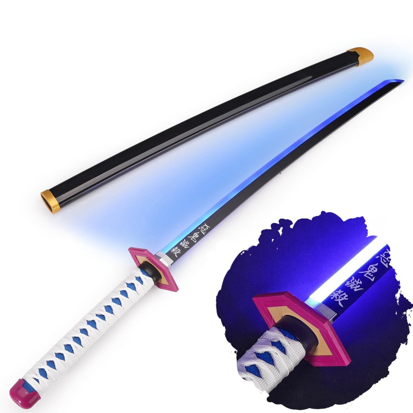 Giyu Tomioka Nichirin Sword – 104 cm LED Katana | Demon Slayer Cosplay