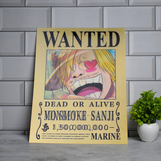 One Piece Wanted Poster Artwork (Luffy & Sanji) – 3D Lenticular A3 Poster
