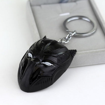 Black Panther Metal Mask Keychain – 3D Marvel Superhero Keyring