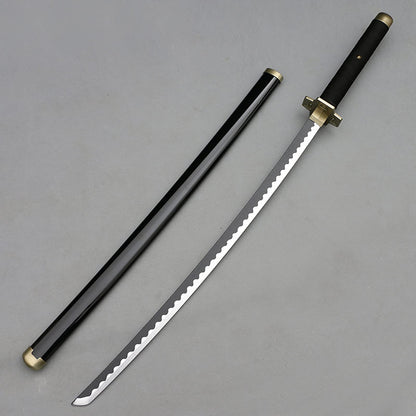 Wooden Cosplay Katana – Full Length 104 cm | Black Qiushui / Hedao Style