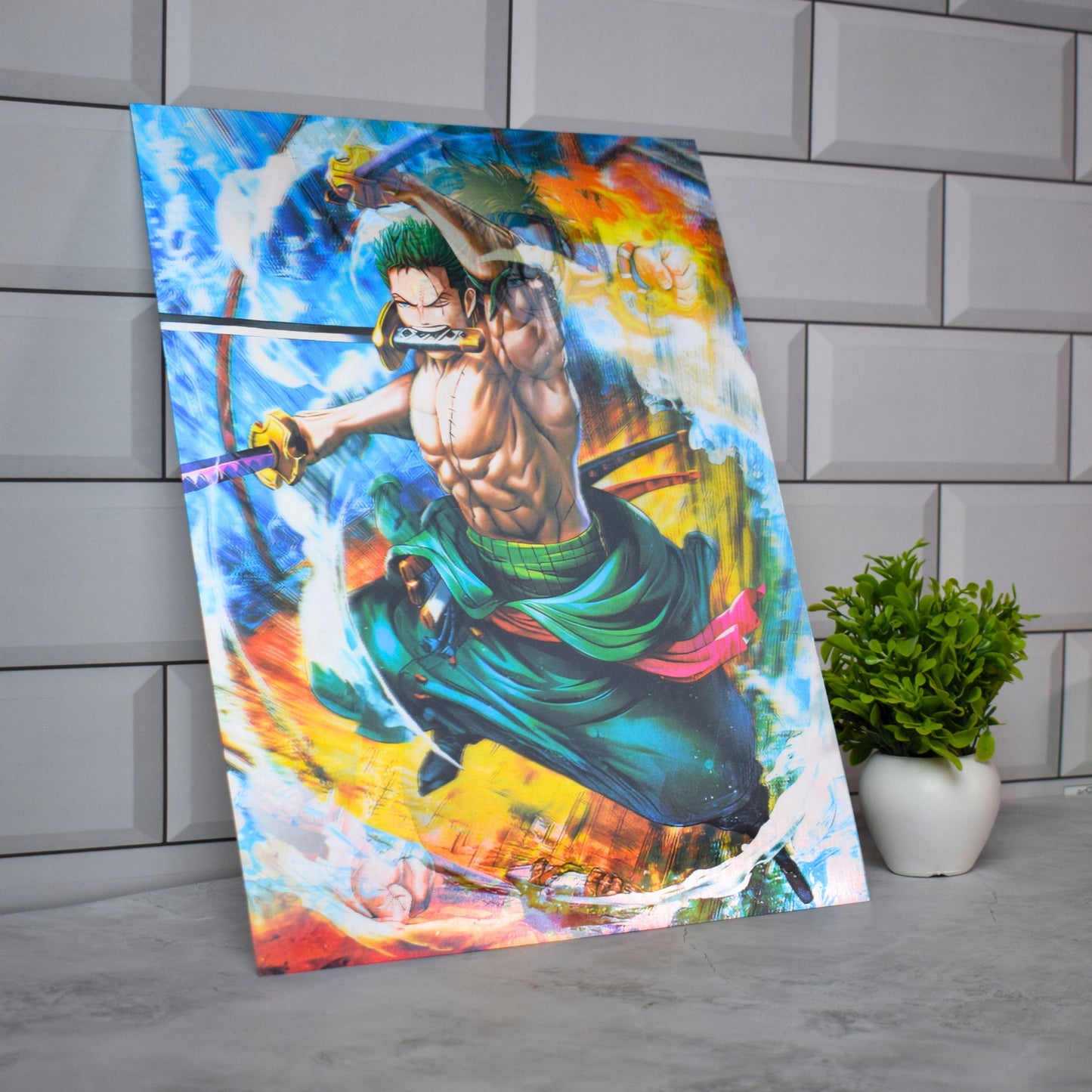 Ace & Zoro One Piece Dynamic Artwork – 3D Lenticular A3 Poster