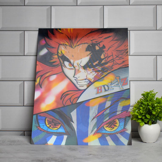 Rengoku vs Akaza Demon Slayer Battle Artwork – 3D Lenticular A3 Poster