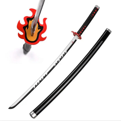 Tanjiro Kamado – Demon Slayer Flame Black Wooden Katana Replica (104 cm)