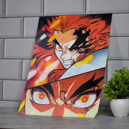 Rengoku vs Akaza Demon Slayer Battle Artwork – 3D Lenticular A3 Poster