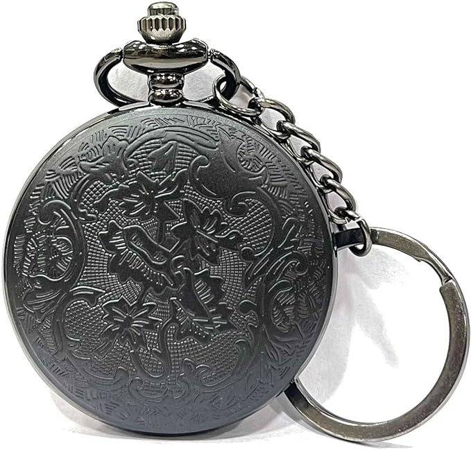 Demon Slayer Pocket Watch Keychain Antique Vintage Classic Retro Metal Keychain for Car Bikes Key Ring