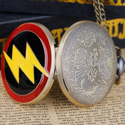 Flash Superhero Pocket Watch Metal Keychain