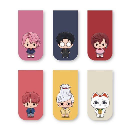Dandadan Magnetic Bookmarks – Set of 6 | Chibi Momo, Okarun, Turbo Granny & More