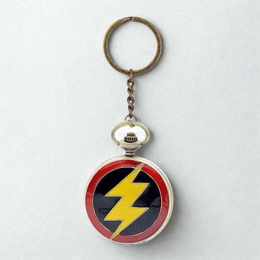 Flash Superhero Pocket Watch Metal Keychain
