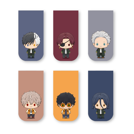 Windbreaker Anime Magnetic Bookmarks – Set of 6 | Chibi Sakura, Suo, Hiragi & More