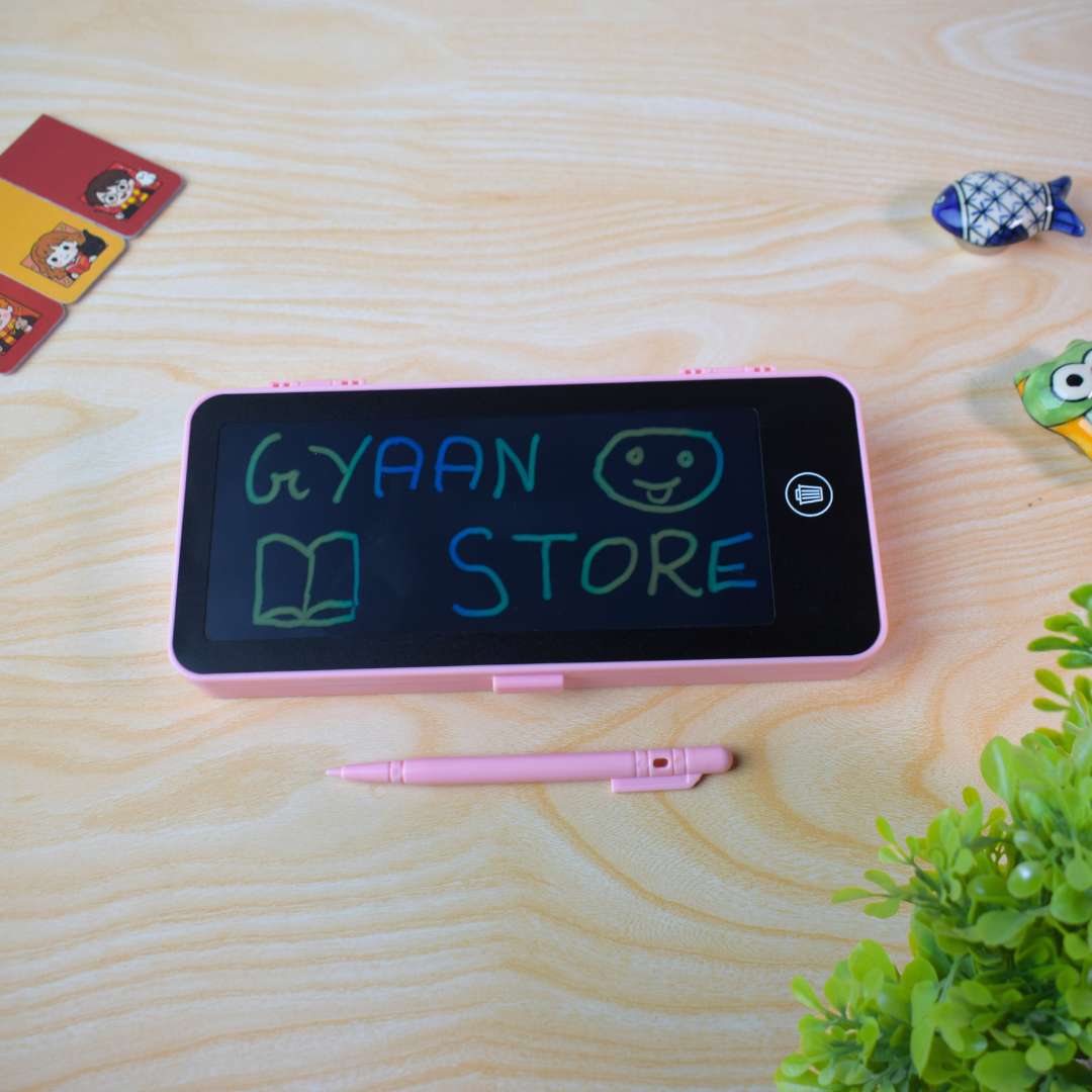 LCD Writing Tablet Pencil Case – 2-in-1 Digital Drawing Board & Multi-Compartment Stationery Organizer for Kids