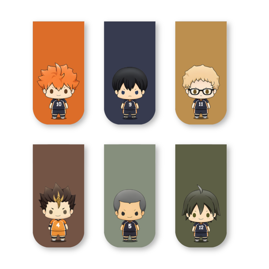 Haikyuu!! Magnetic Bookmarks – Set of 6 | Chibi Hinata, Kageyama, Tsukishima & More