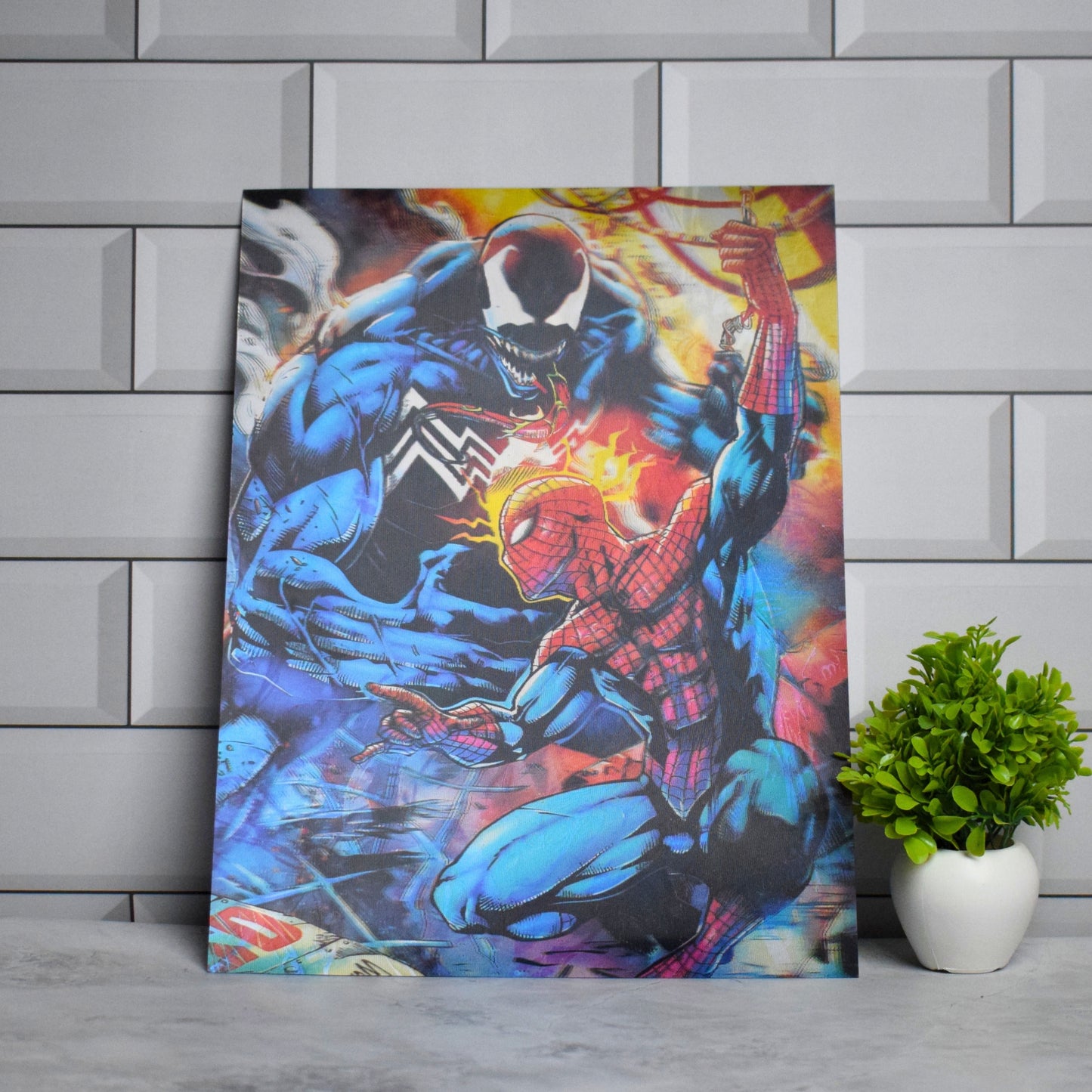 Spider-Man vs Venom Dynamic Battle Artwork – 3D Lenticular A3 Poster