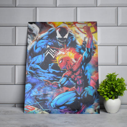Spider-Man vs Venom Dynamic Battle Artwork – 3D Lenticular A3 Poster