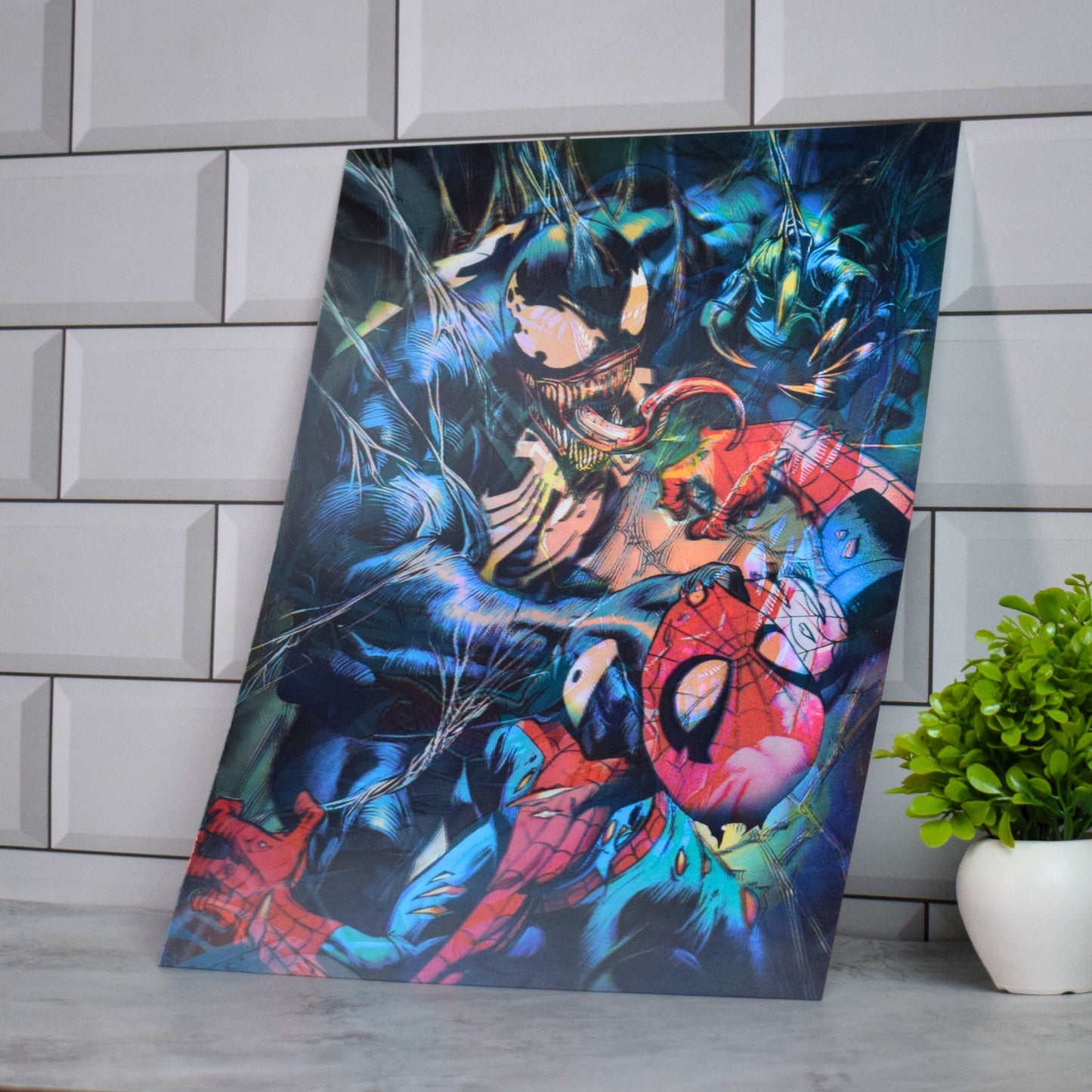 Spider-Man vs Venom Dynamic Battle Artwork – 3D Lenticular A3 Poster