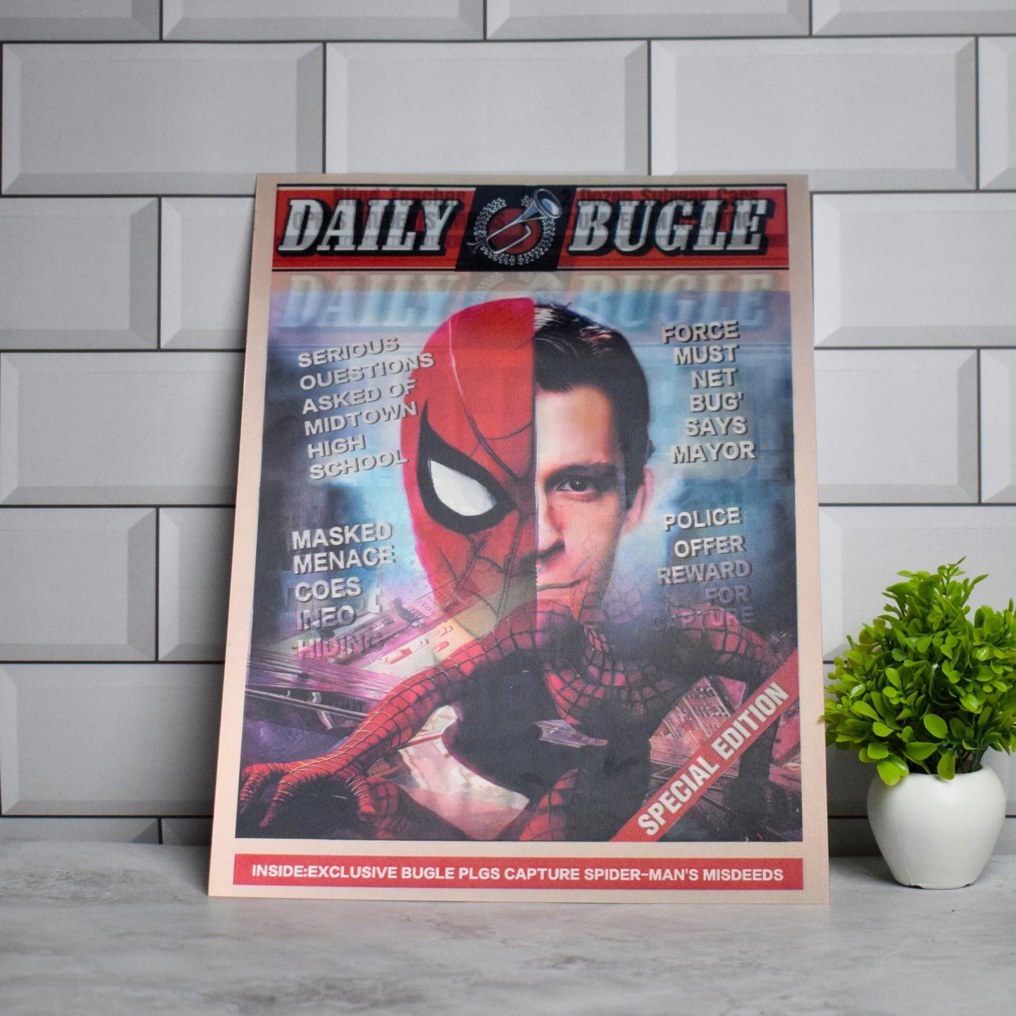 Daily Bugle Spider-Man Newspaper Artwork – 3D Lenticular A3 Poster