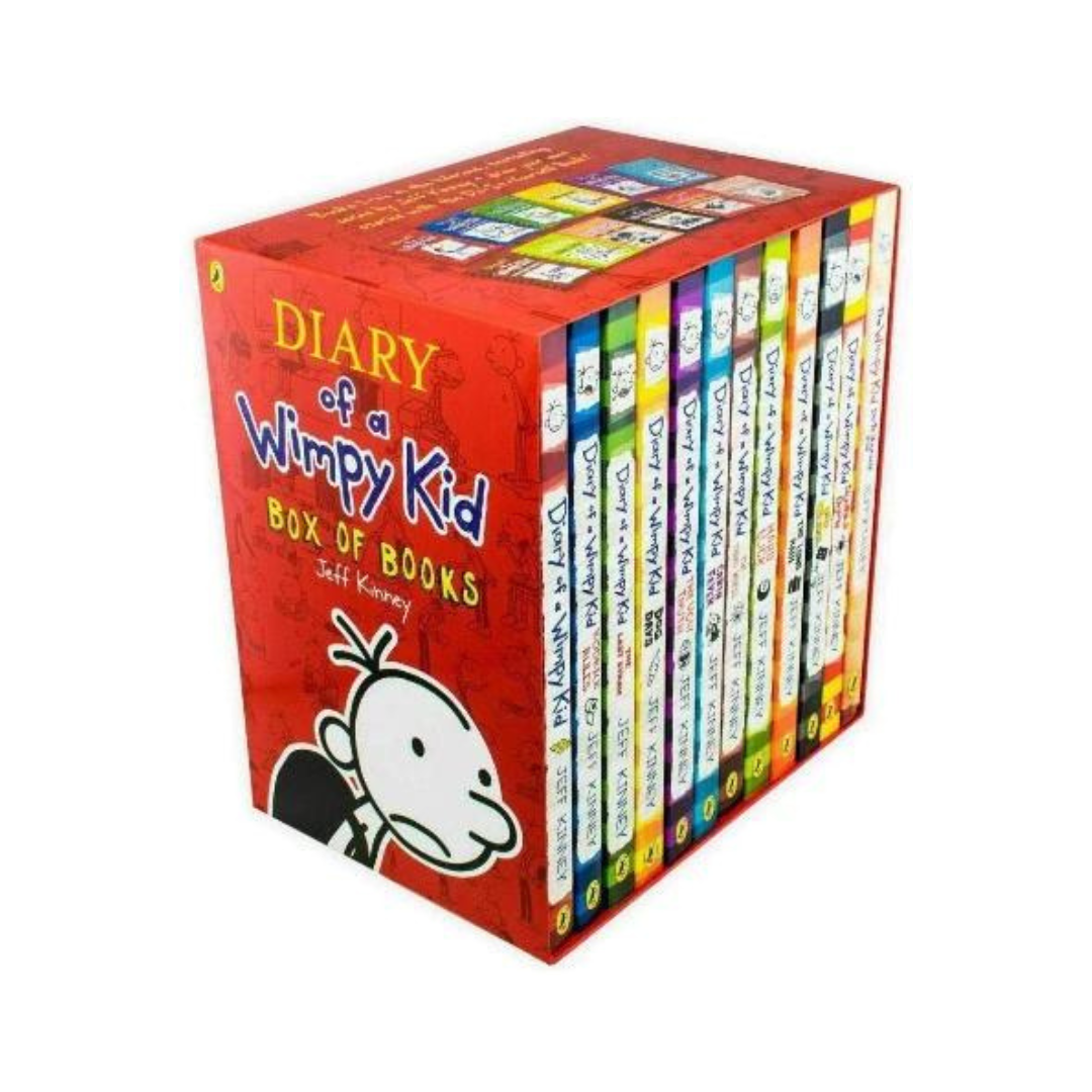 Diary of a Wimpy Kid Box Set Books (1-12) by Jeff Kinney (Paperback)