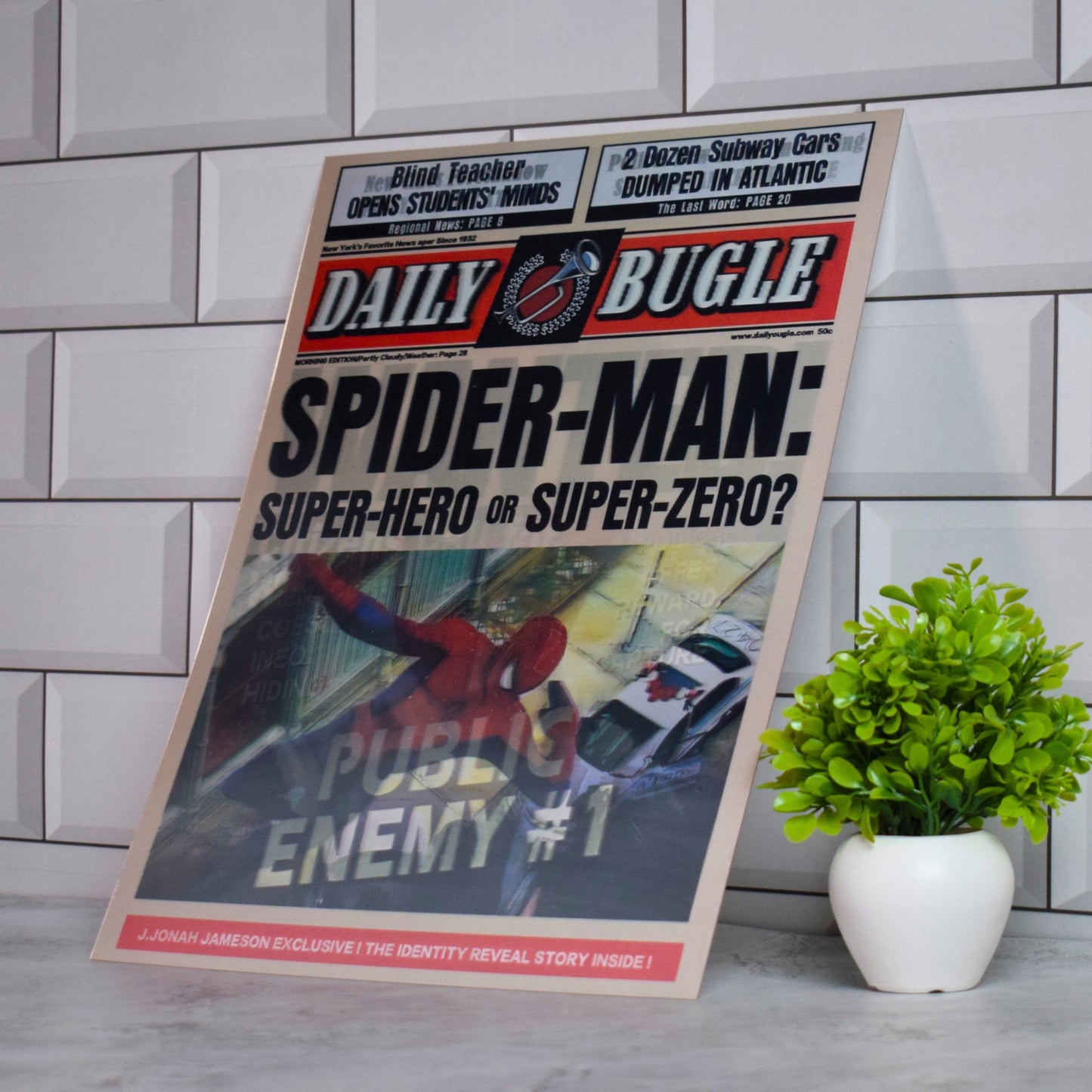 Daily Bugle Spider-Man Newspaper Artwork – 3D Lenticular A3 Poster