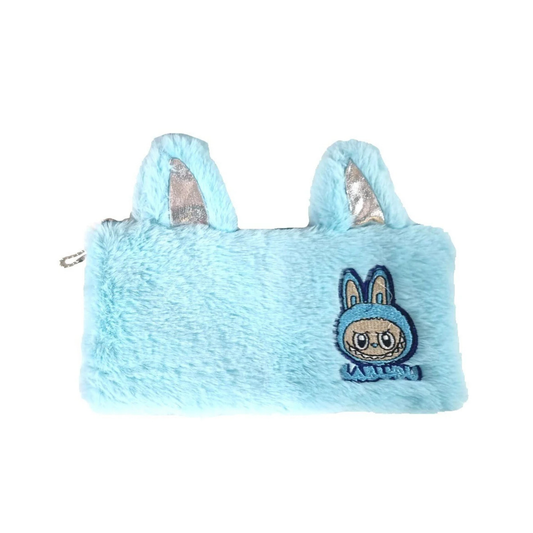 Cute Plush Bunny Pencil Pouch (Blue)