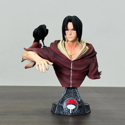 Itachi Uchiha bust figure with crow perched on arm – 15cm Naruto resin collectible