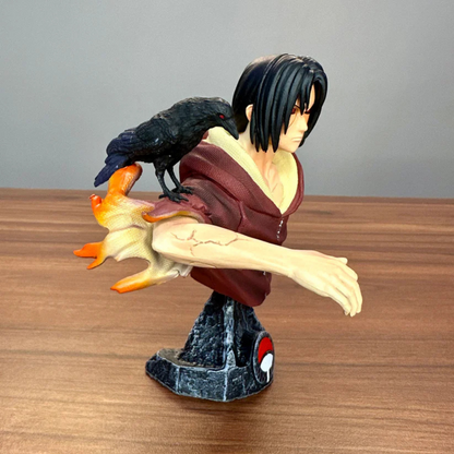 Itachi Uchiha bust figure with crow perched on arm – 15cm Naruto resin collectible