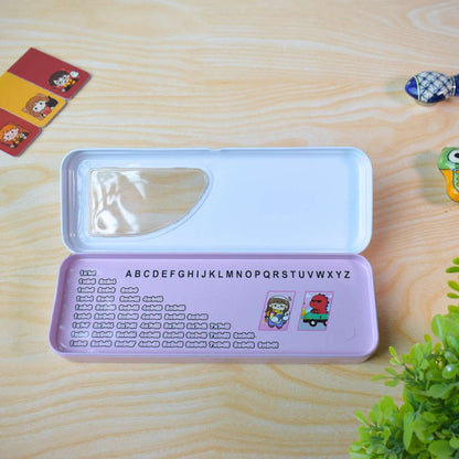 Multi-Compartment Pencil Box for Kids – Astronaut Moon & Cute Dinosaur Car Themes