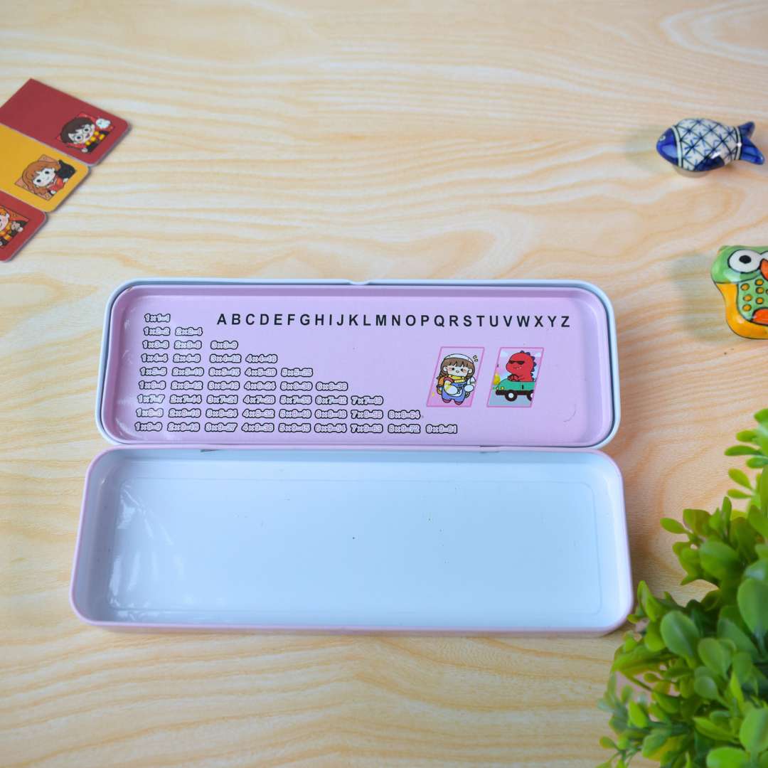 Multi-Compartment Pencil Box for Kids – Astronaut Moon & Cute Dinosaur Car Themes