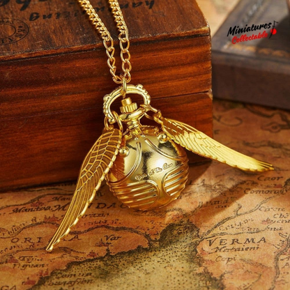 Harry Potter Golden Snitch Chain Pocket Watch Necklace
