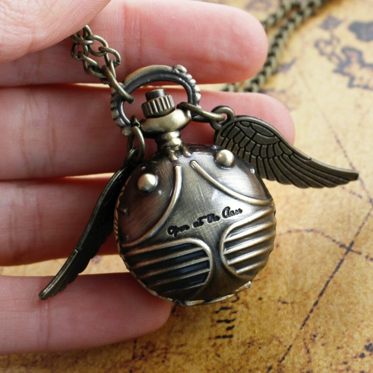 Harry Potter Golden Snitch Chain Pocket Watch Necklace