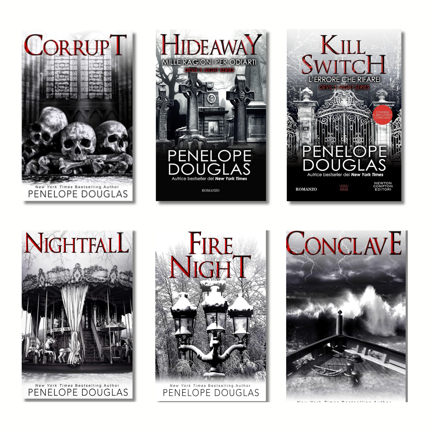 (Combo 6 Book) Corrupt + Hideaway + Kill Switch + Conclave + Nightfall + fire Night